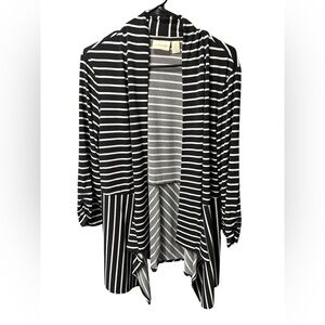 Chico's Black and White Striped Cardigan